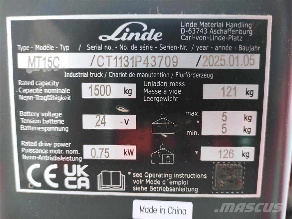 Linde MT15C Χειροκίνητο περονοφόρο ανυψωτικό