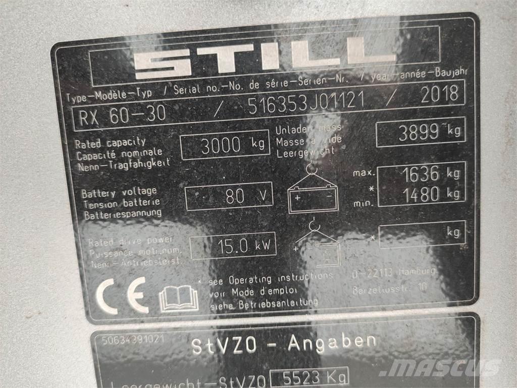 Still RX60-30 Ηλεκτρικά περονοφόρα ανυψωτικά κλαρκ