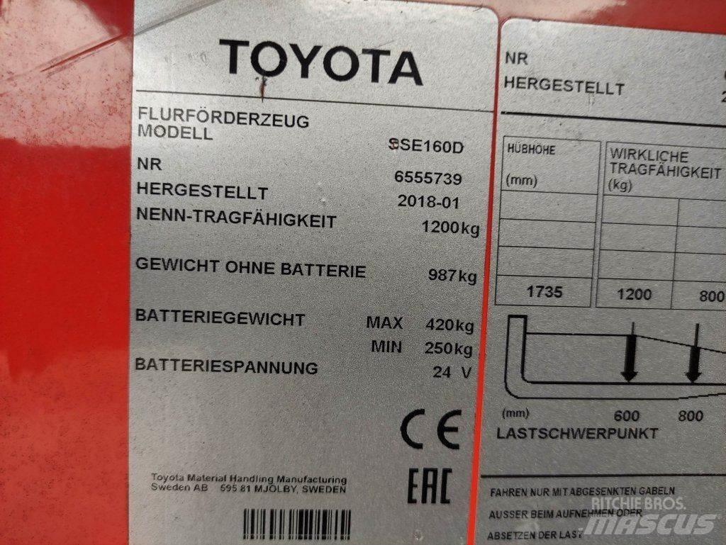 Toyota SSE160D Παλετοφόρα πεζού χειριστή με ιστό