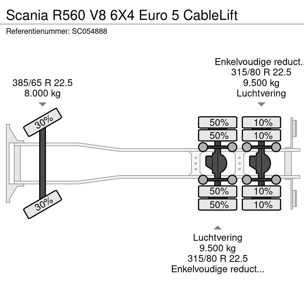 Scania R560 V8 6X4 Euro 5 CableLift Φορτηγά ανατροπή με γάντζο