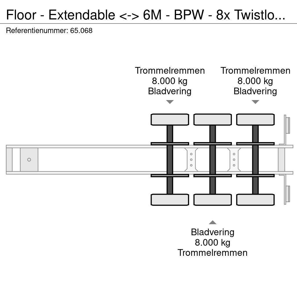 Floor - Extendable <-> 6M - BPW - 8x Twistlock - Spring Ημιρυμούλκες με χαμηλό δάπεδο