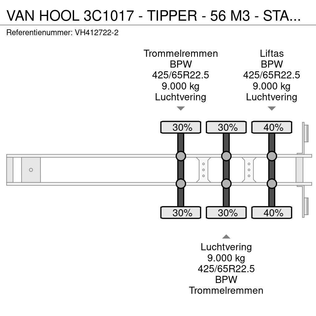 Van Hool 3C1017 - TIPPER - 56 M3 - STAHL/STEEL - 3 AXLE - B Ανατρεπόμενες ημιρυμούλκες