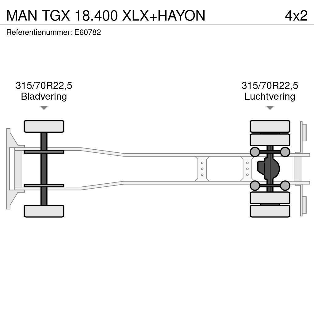 MAN TGX 18.400 XLX+HAYON Φορτηγά Καρότσα - Κουρτίνα