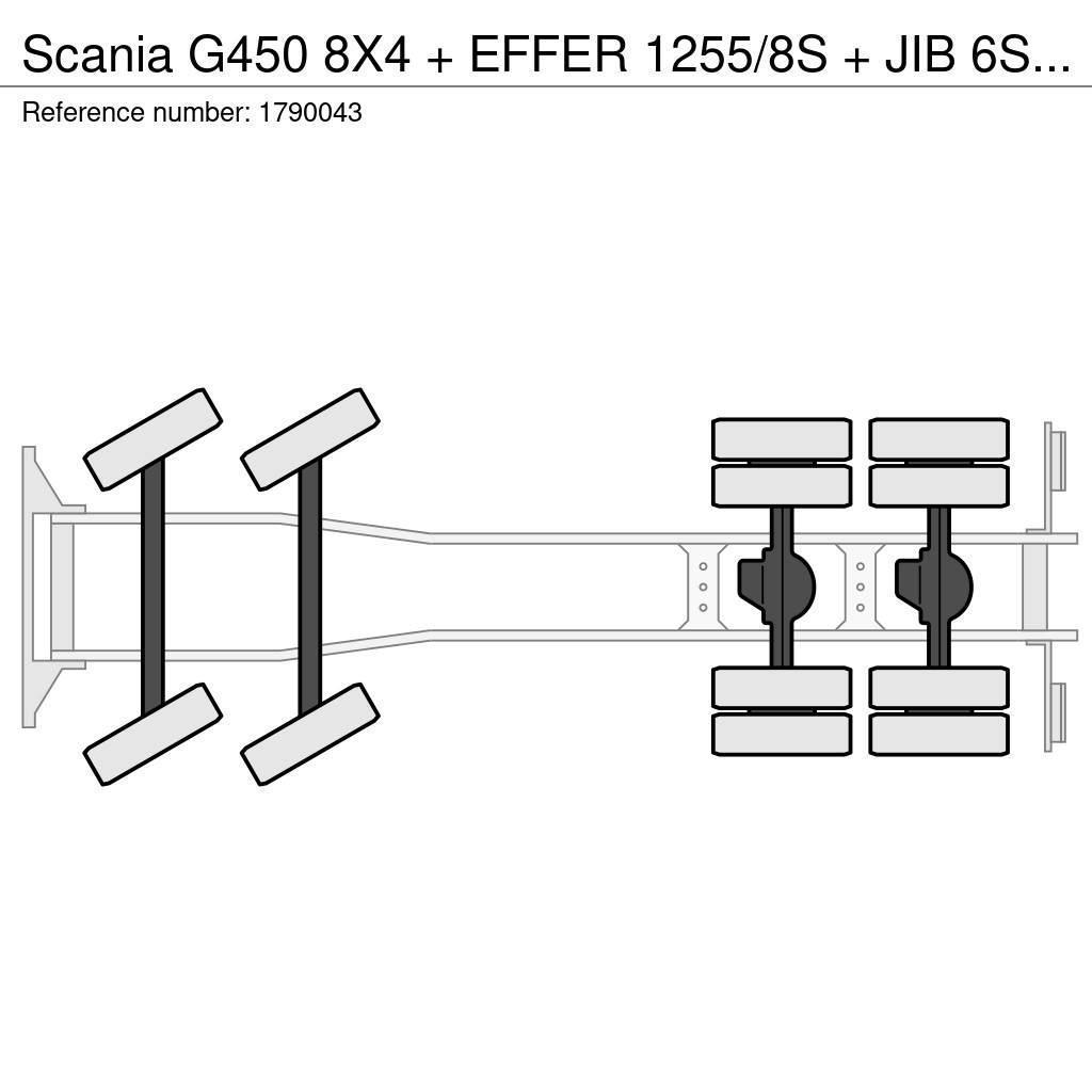 Scania G450 8X4 + EFFER 1255/8S + JIB 6S HD KRAAN/KRAN/CR Φορτηγά με Γερανό