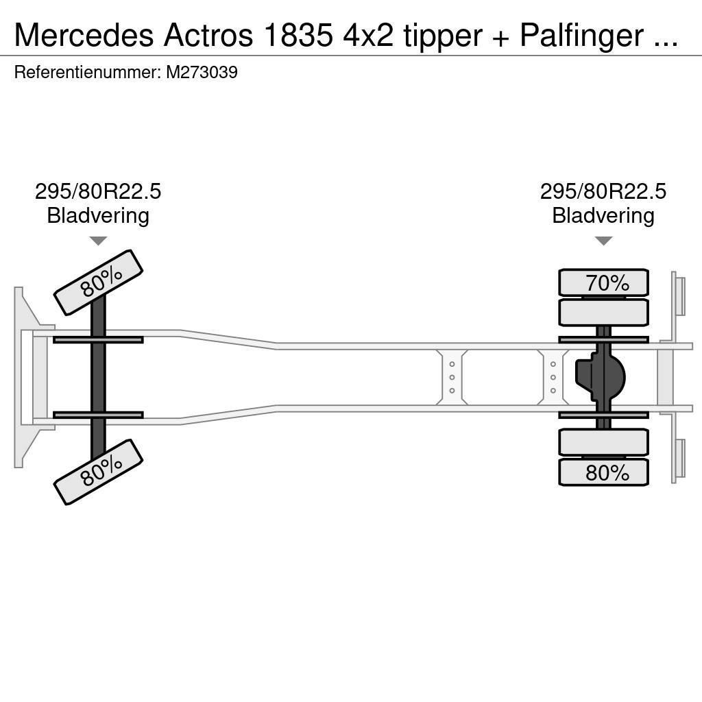 Mercedes-Benz Actros 1835 4x2 tipper + Palfinger PK12000 Φορτηγά Ανατροπή