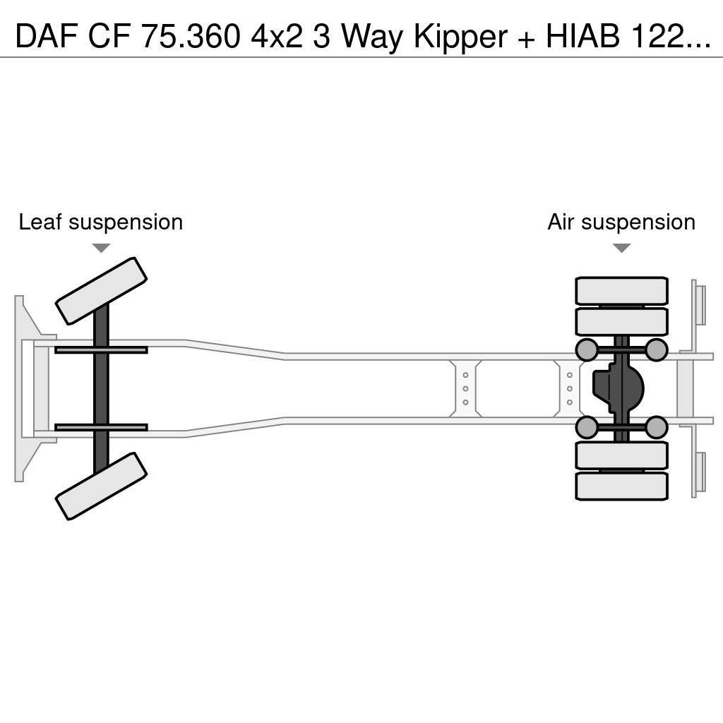 DAF CF 75.360 4x2 3 Way Kipper + HIAB 122 E-3 Hiduo Φορτηγά Ανατροπή