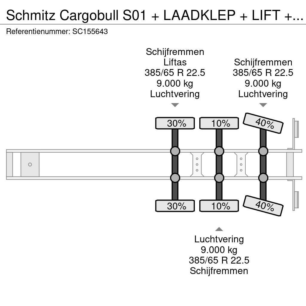 Schmitz Cargobull S01 + LAADKLEP + LIFT + STUURAS Ημιρυμούλκες Κουρτίνα