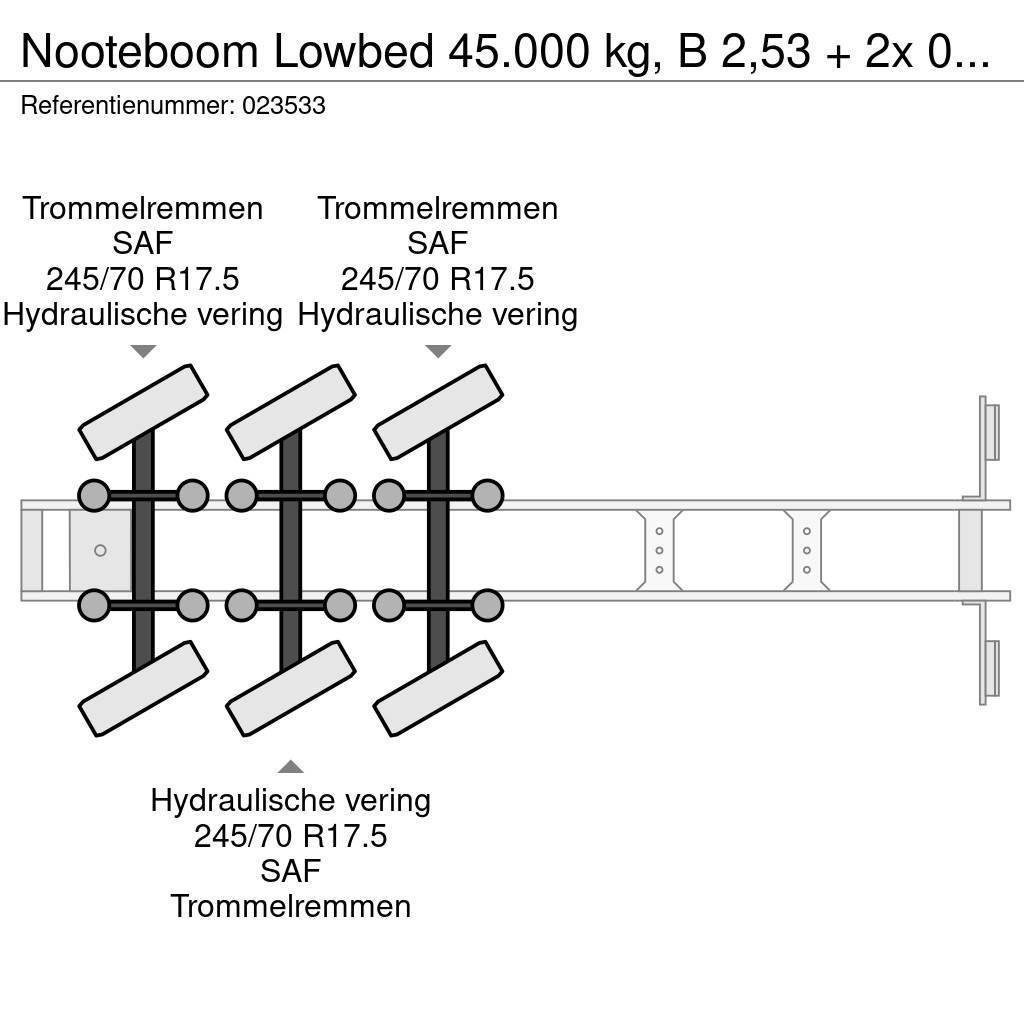 Nooteboom Lowbed 45.000 kg, B 2,53 + 2x 0,23 mtr, Lowbed Ημιρυμούλκες με χαμηλό δάπεδο