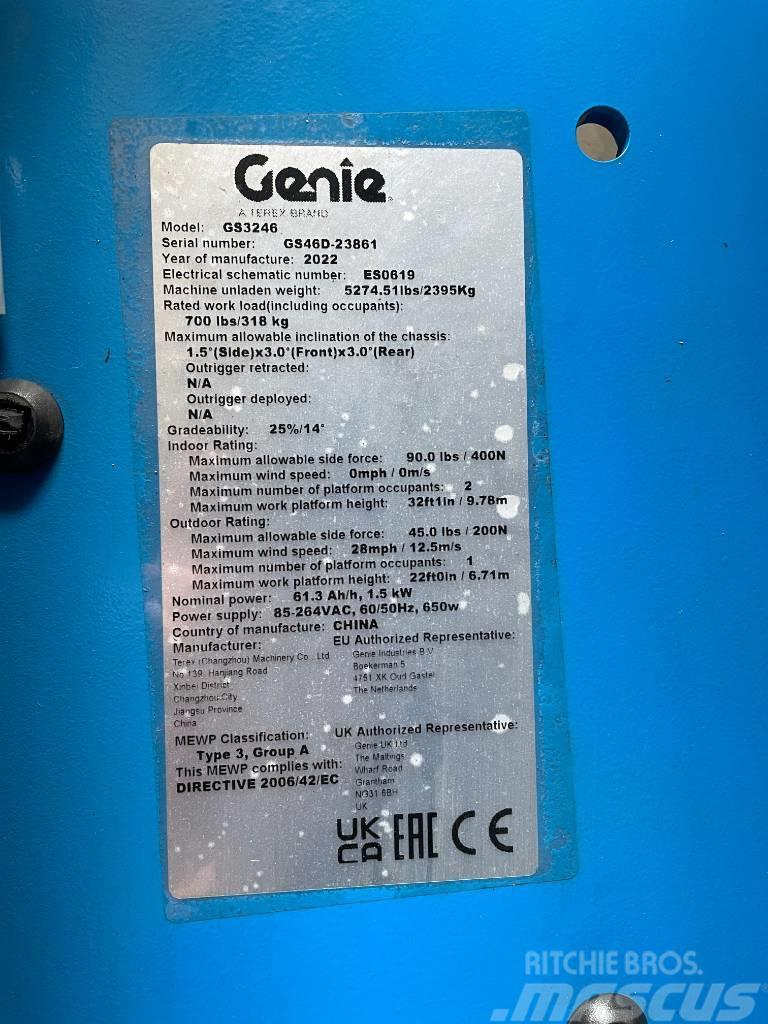 Genie GS 3246 E-DRIVE, ELECTRIC, 12M, NEW, WARRANTY Ανυψωτήρες ψαλιδωτής άρθρωσης