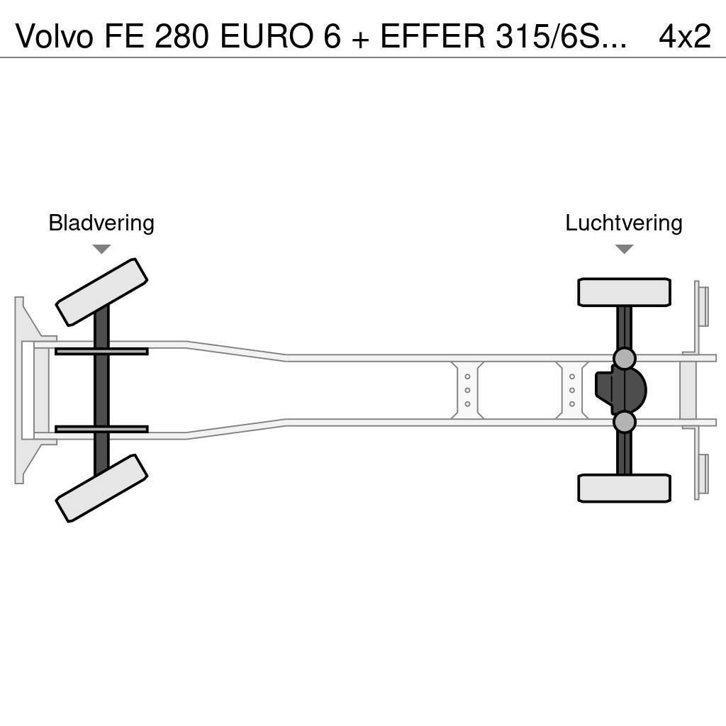 Volvo FE 280 EURO 6 + EFFER 315/6S + JIB 4S / LIER / WIN Γερανοί παντός εδάφους