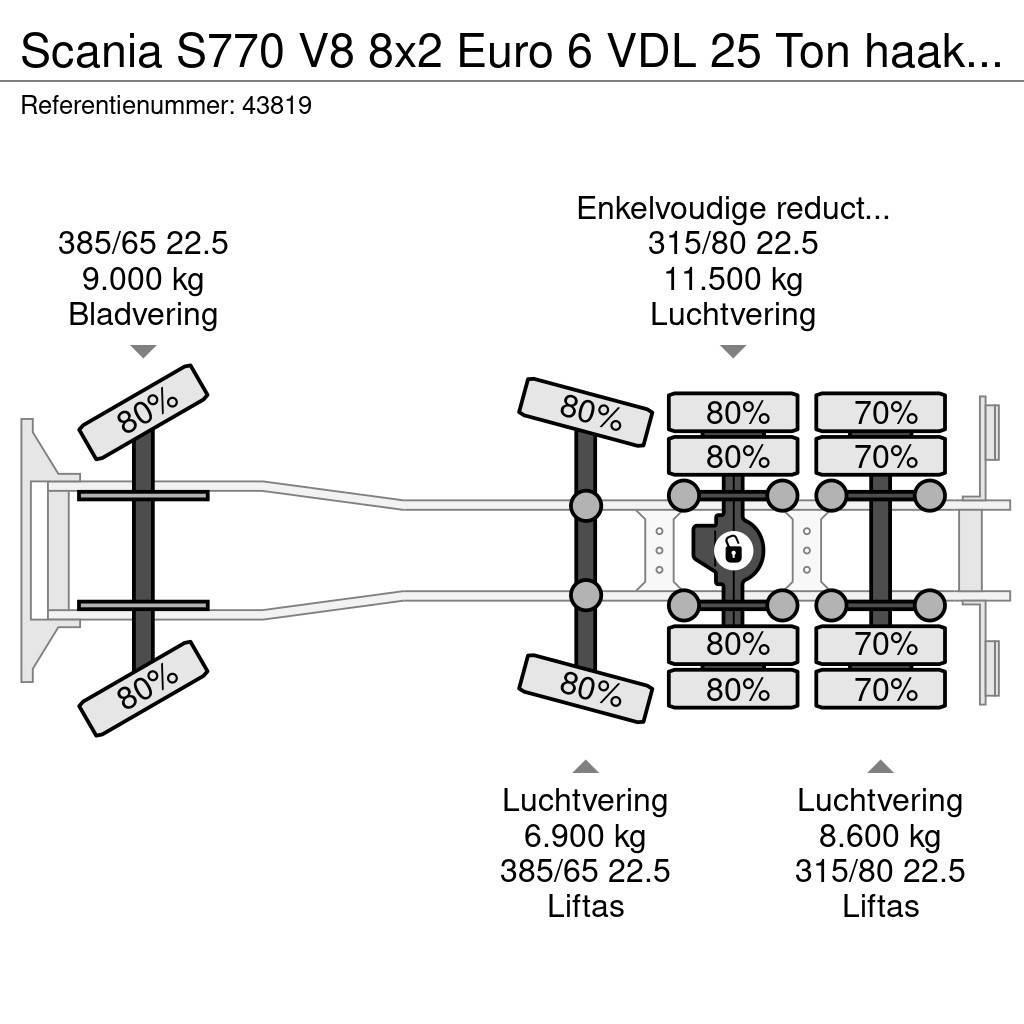 Scania S770 V8 8x2 Euro 6 VDL 25 Ton haakarmsysteem Just Φορτηγά ανατροπή με γάντζο