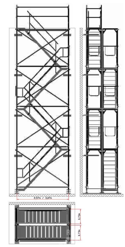  Gerüst Treppe Treppenturm 12m Εξοπλισμός σκαλωσιών