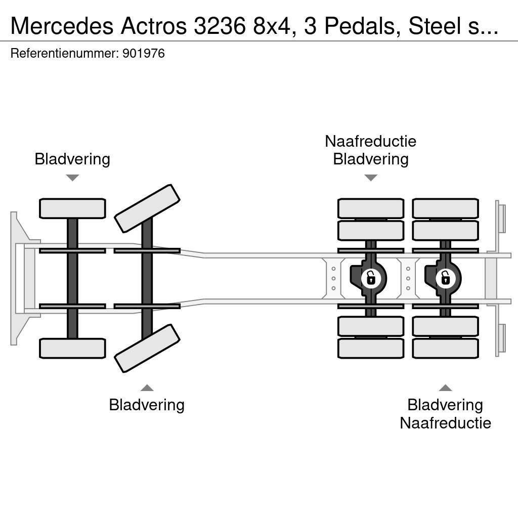 Mercedes-Benz Actros 3236 8x4, 3 Pedals, Steel suspension, Telli Φορτηγά Ανατροπή