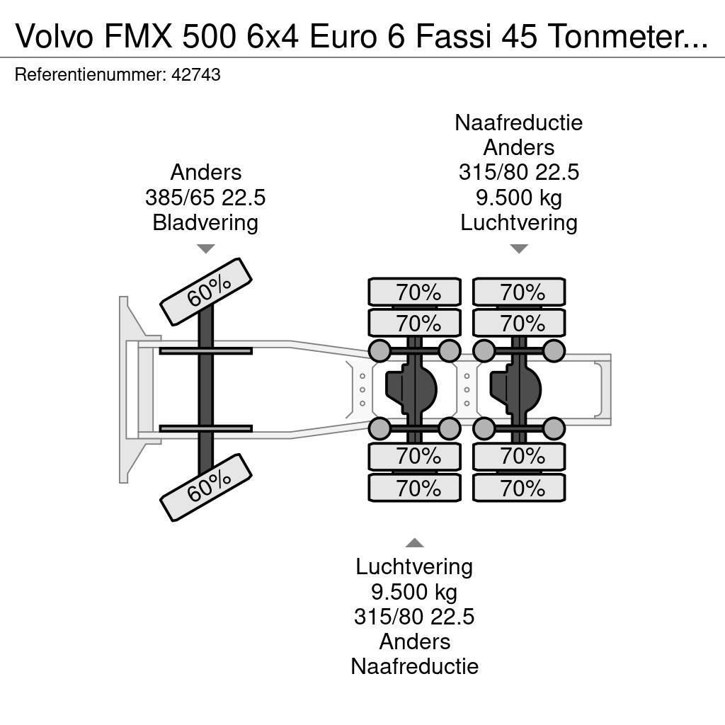 Volvo FMX 500 6x4 Euro 6 Fassi 45 Tonmeter laadkraan Τράκτορες