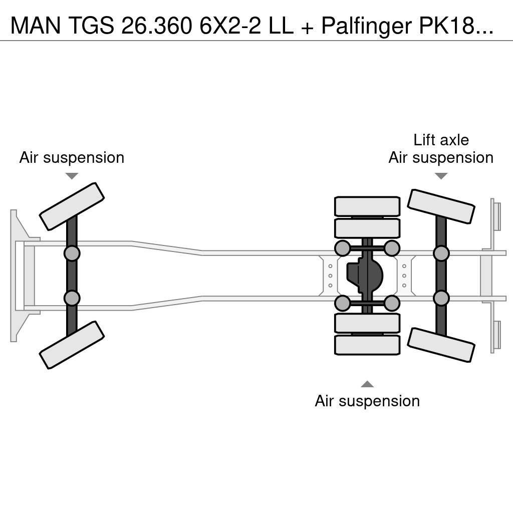 MAN TGS 26.360 6X2-2 LL + Palfinger PK18001 LA Φορτηγά Kαρότσα με ανοιγόμενα πλαϊνά