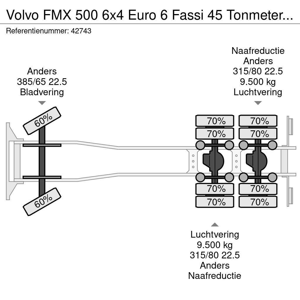 Volvo FMX 500 6x4 Euro 6 Fassi 45 Tonmeter laadkraan Γερανοί παντός εδάφους