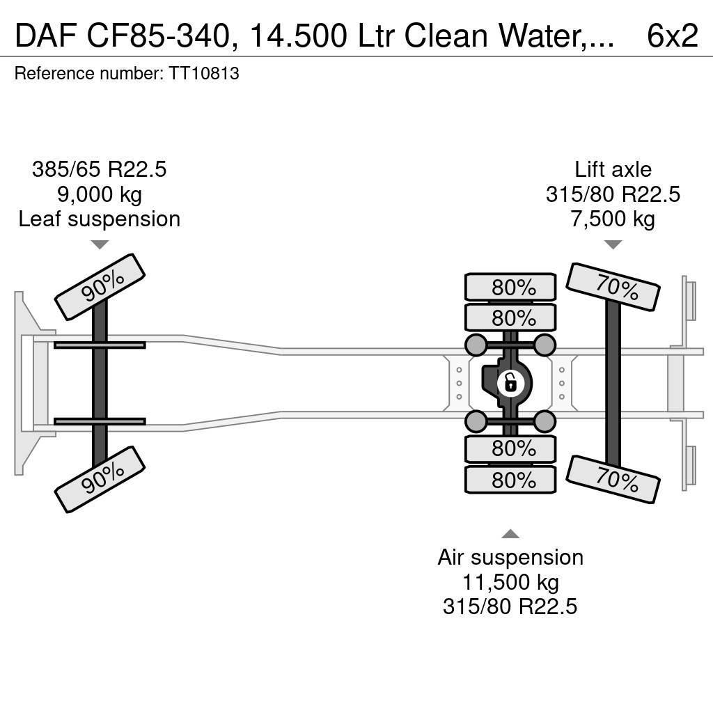 DAF CF85-340, 14.500 Ltr Clean Water, High-Pressure, E Βυτιοφόρα φορτηγά