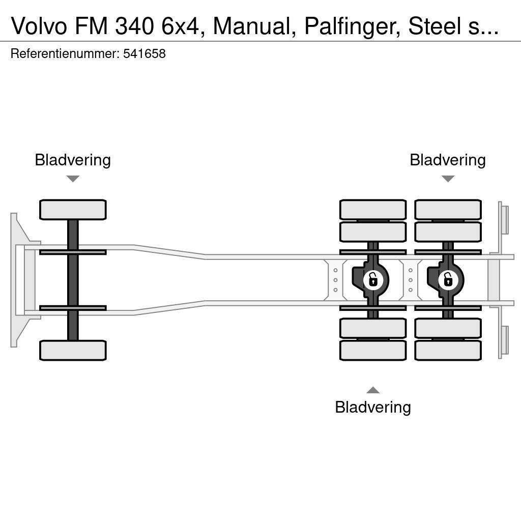 Volvo FM 340 6x4, Manual, Palfinger, Steel suspension Φορτηγά Kαρότσα με ανοιγόμενα πλαϊνά