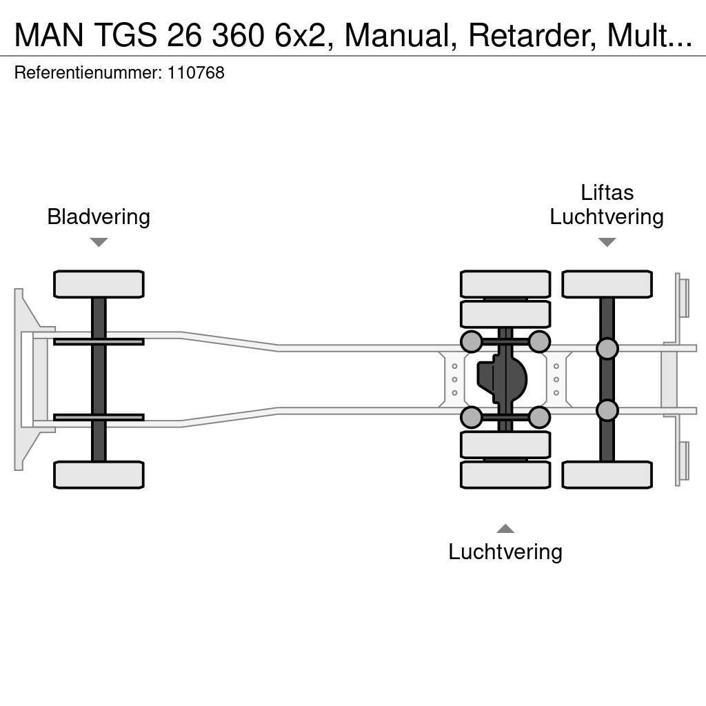 MAN TGS 26 360 6x2, Manual, Retarder, Multilift Φορτηγά ανατροπή με γάντζο