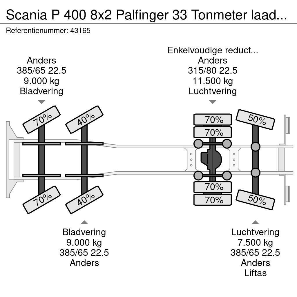Scania P 400 8x2 Palfinger 33 Tonmeter laadkraan Φορτηγά ανατροπή με γάντζο