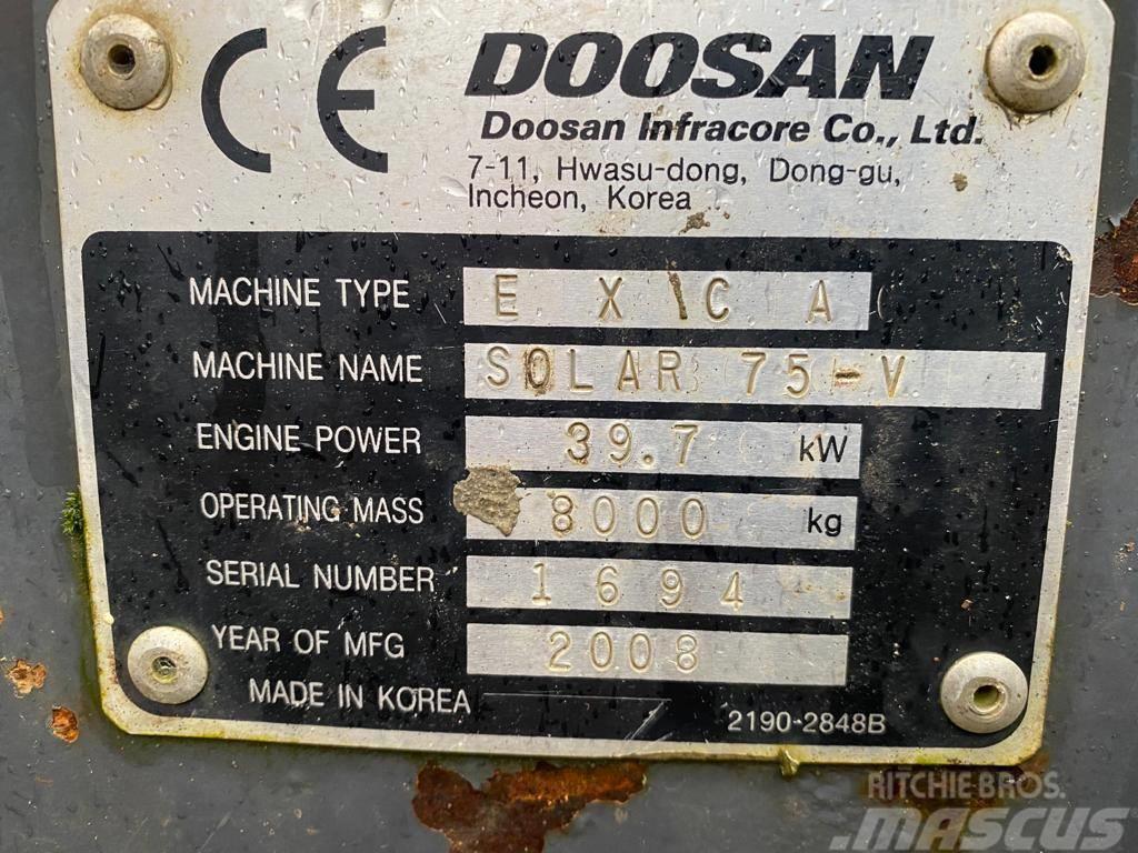 Doosan Solar 75V Minibagger / 8to Long Reach Bagger Μίνι εκσκαφείς 7t - 12t