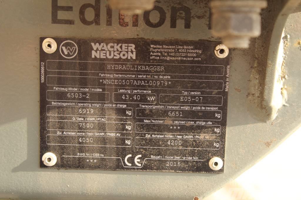 Wacker Neuson 6503 / Engcon, 5 työlaitetta, Rasvari, Lämmitin Εκσκαφείς με τροχούς - λάστιχα