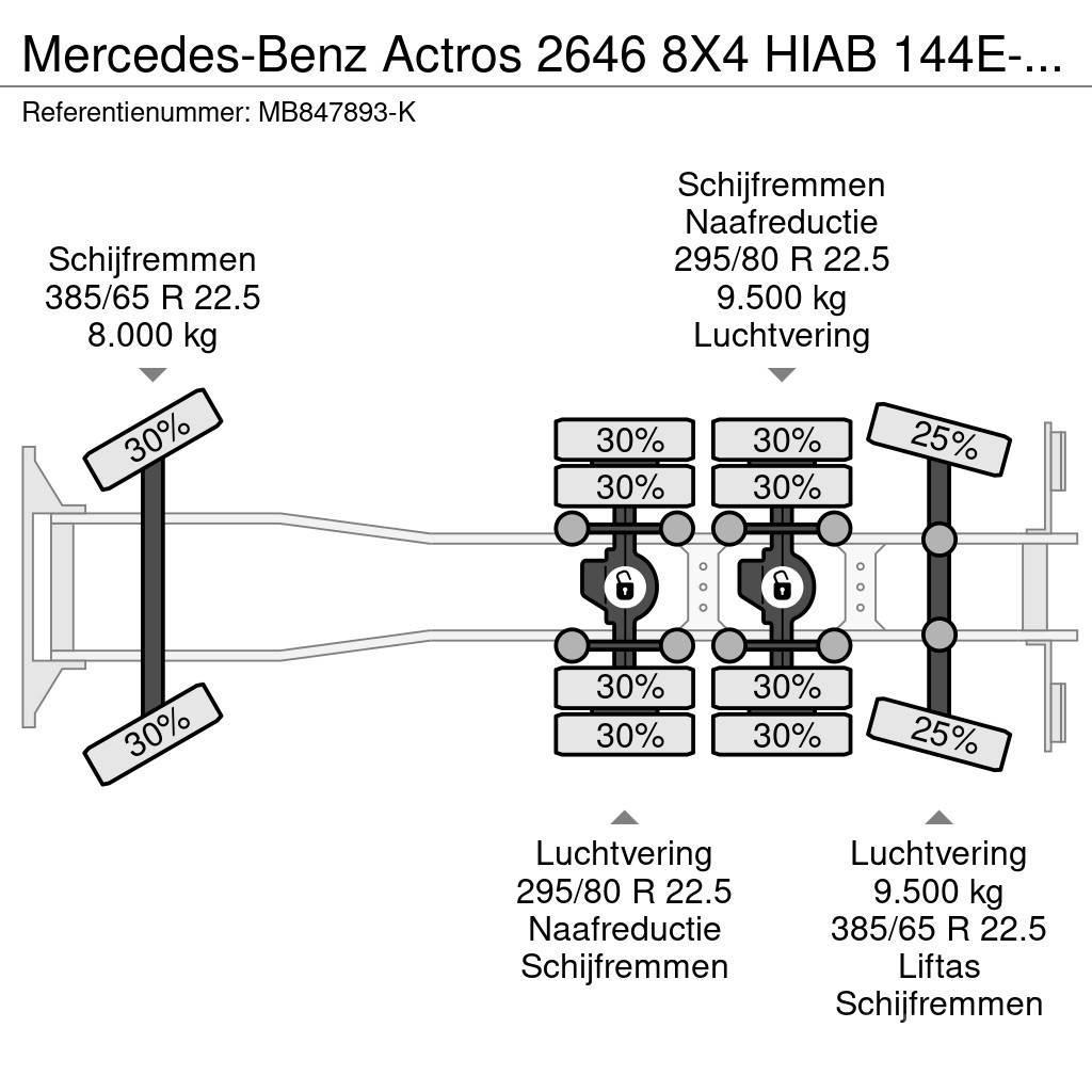 Mercedes-Benz Actros 2646 8X4 HIAB 144E-4 HiPro + REMOTE + HookL Φορτηγά ανατροπή με γάντζο