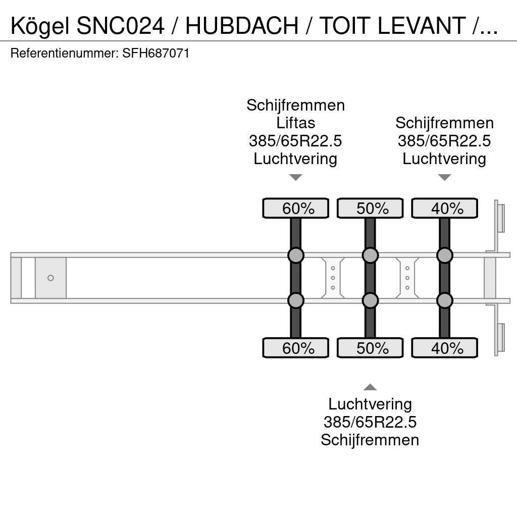 Kögel SNC024 / HUBDACH / TOIT LEVANT / HEFDAK / LIFTAS Ημιρυμούλκες Κουρτίνα