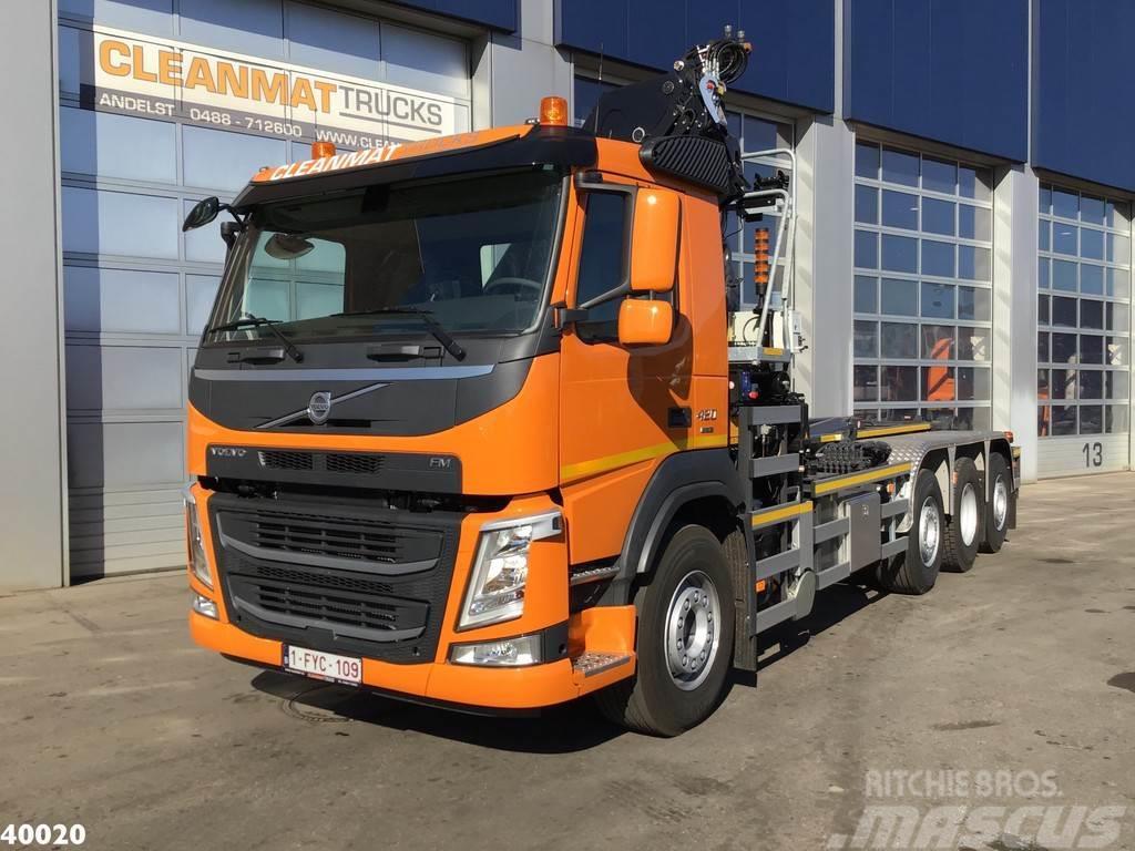 Volvo FM 420 8x2 HMF 28 ton/meter laadkraan Welvaarts we Φορτηγά ανατροπή με γάντζο