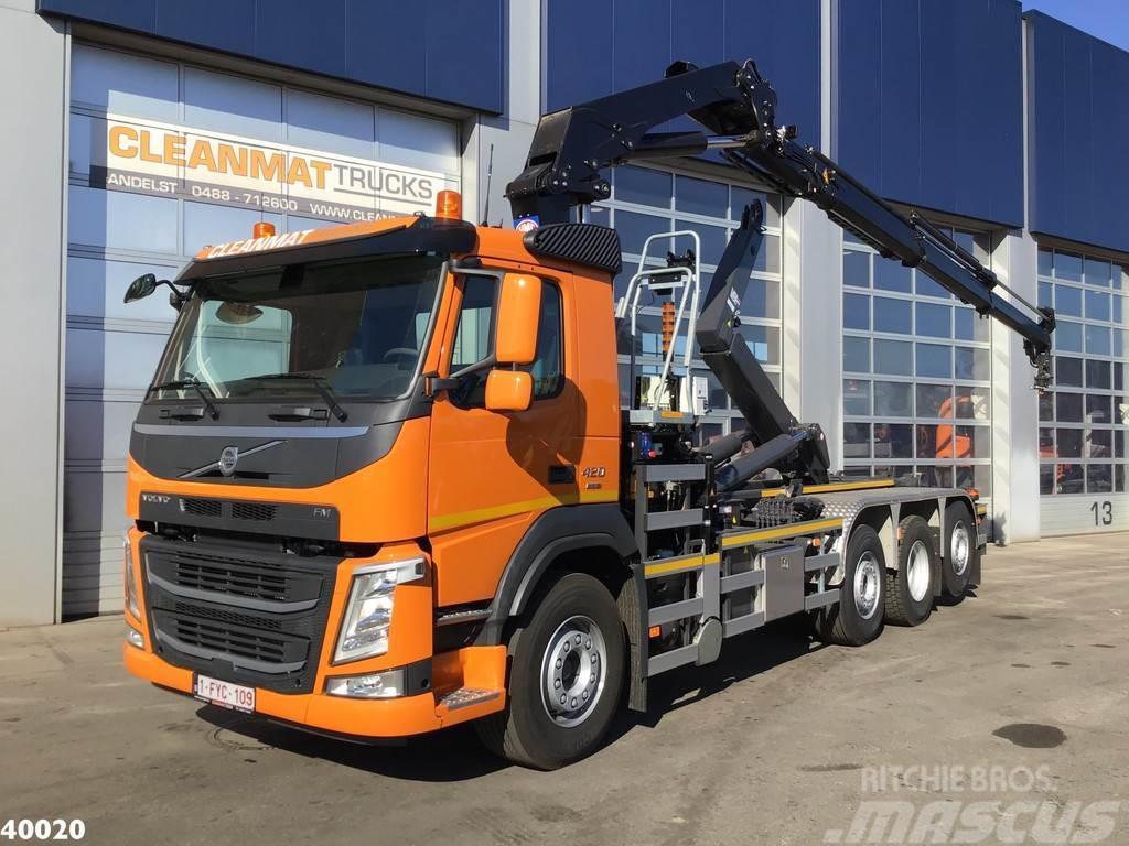 Volvo FM 420 8x2 HMF 28 ton/meter laadkraan Welvaarts we Φορτηγά ανατροπή με γάντζο