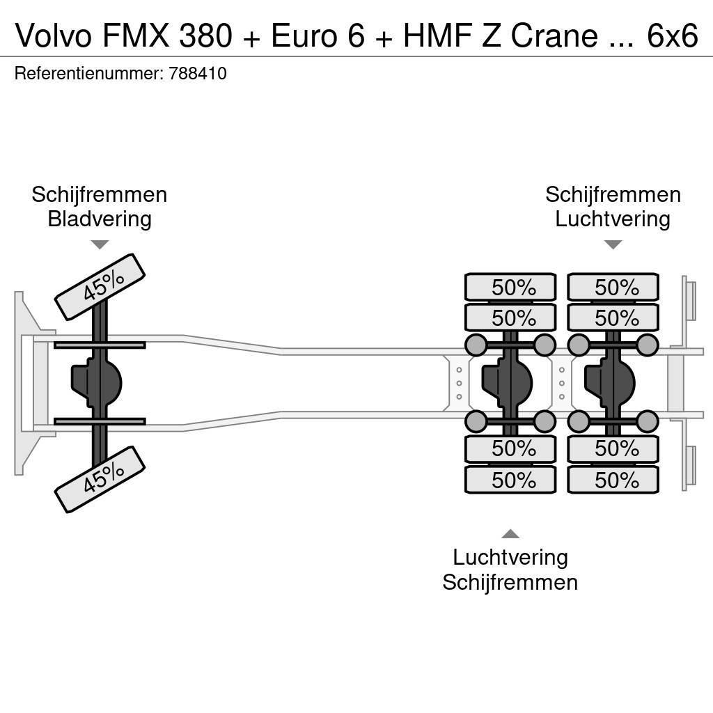 Volvo FMX 380 + Euro 6 + HMF Z Crane + 6x6 + Hardox KIPP Φορτηγά Ανατροπή