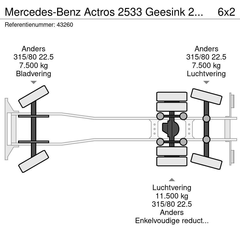 Mercedes-Benz Actros 2533 Geesink 23m³ GEC Welvaarts weegsysteem Απορριμματοφόρα