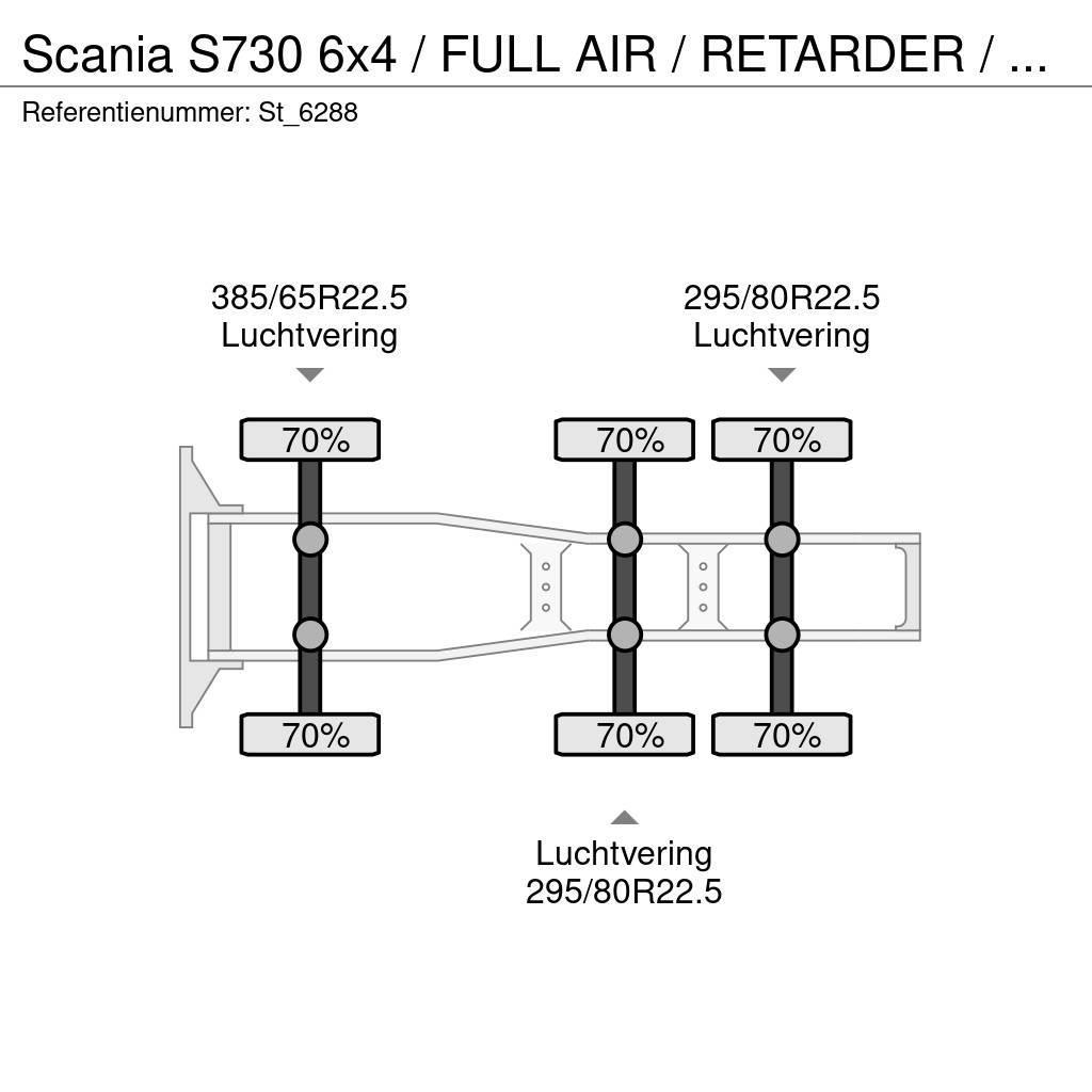 Scania S730 6x4 / FULL AIR / RETARDER / 280 dkm! Τράκτορες