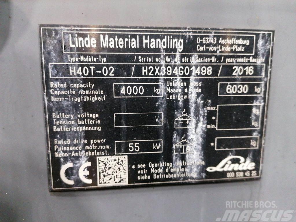 Linde H40T-02 Περονοφόρα ανυψωτικά κλαρκ με φυσικό αέριο LPG