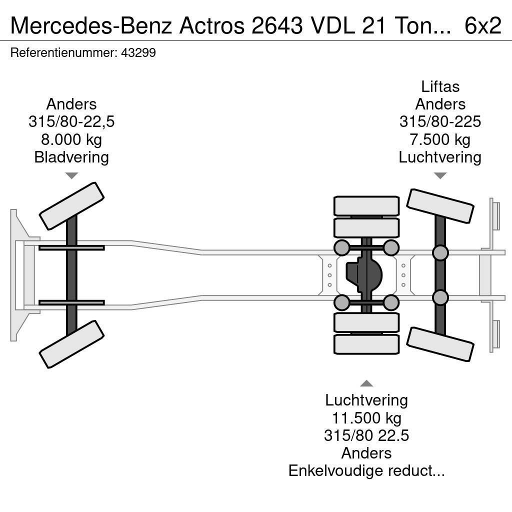 Mercedes-Benz Actros 2643 VDL 21 Ton haakarmsysteem Φορτηγά ανατροπή με γάντζο