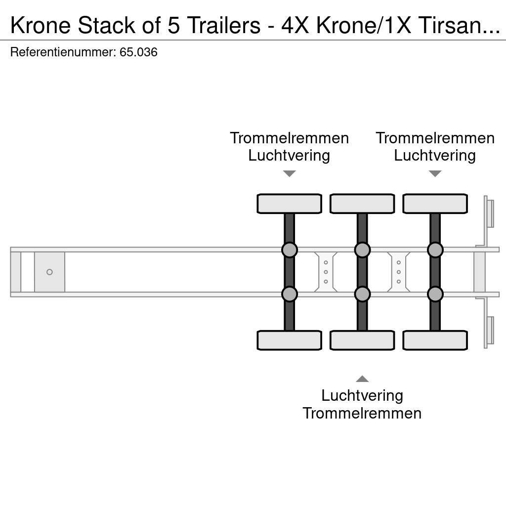 Krone Stack of 5 Trailers - 4X Krone/1X Tirsan ( STANDAR Ημιρυμούλκες Κουρτίνα