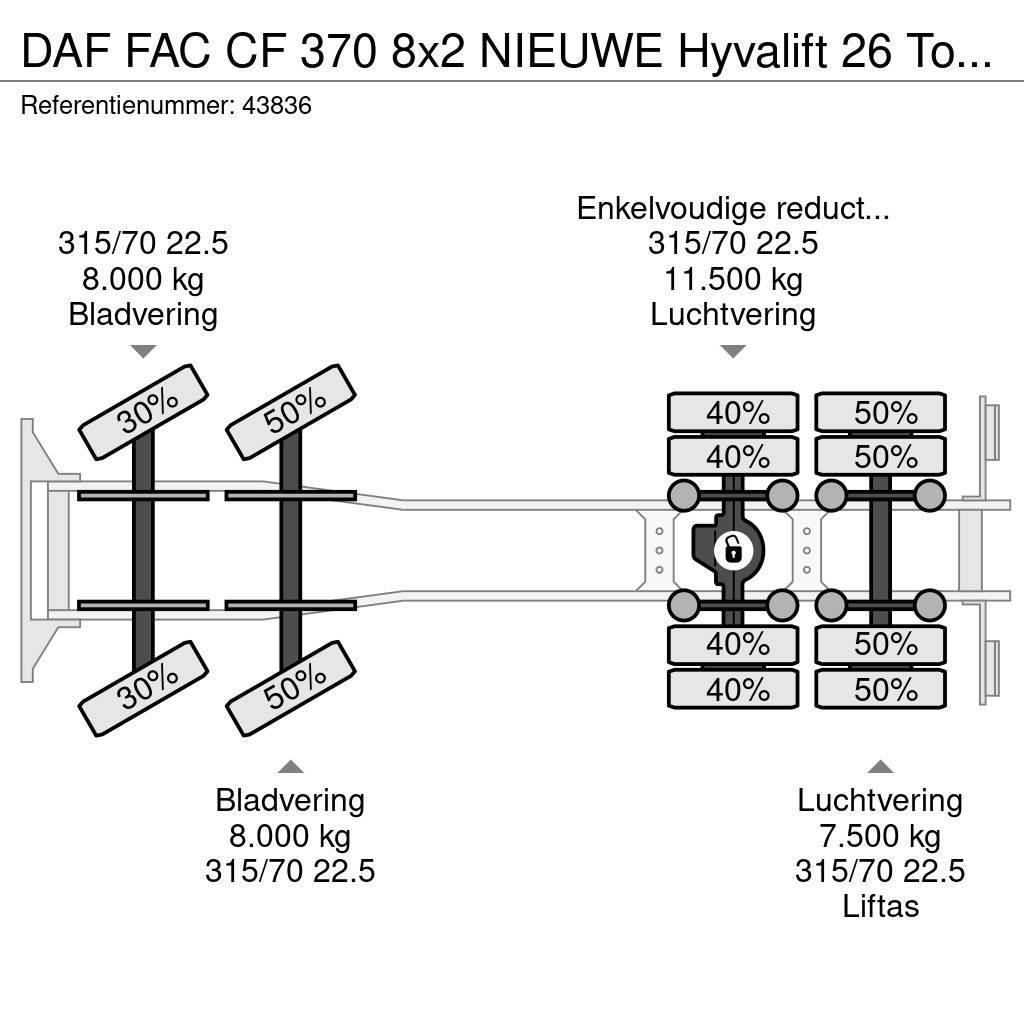 DAF FAC CF 370 8x2 NIEUWE Hyvalift 26 Ton haakarmsyste Φορτηγά ανατροπή με γάντζο