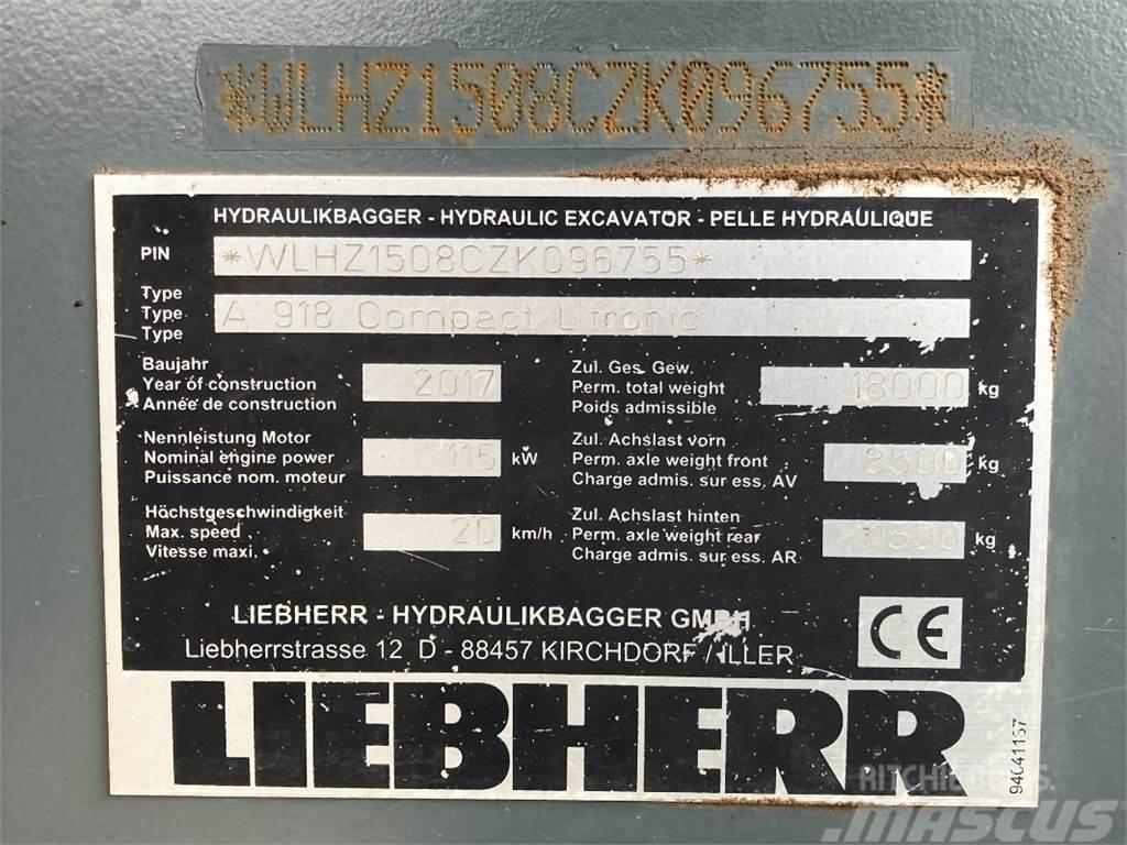 Liebherr A918 Compact Εκσκαφείς με τροχούς - λάστιχα