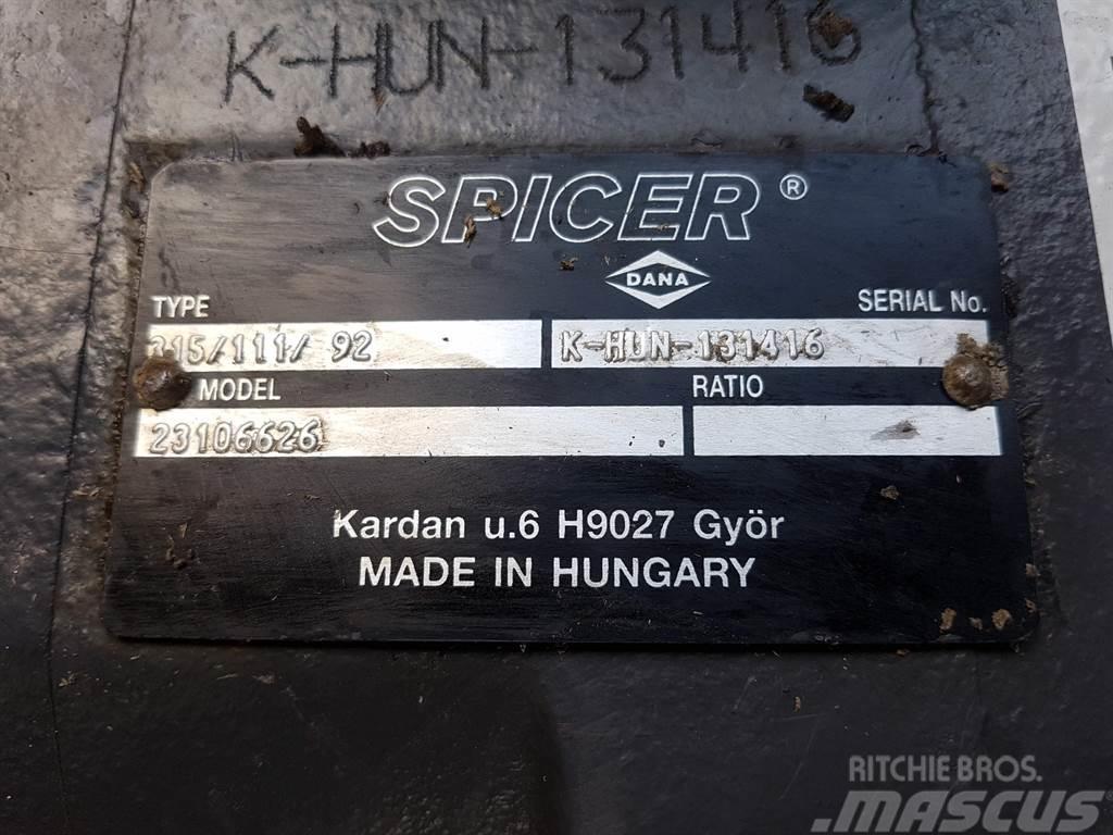 Spicer Dana 315/111/92 - Ahlmann AX85 - Axle Άξονες