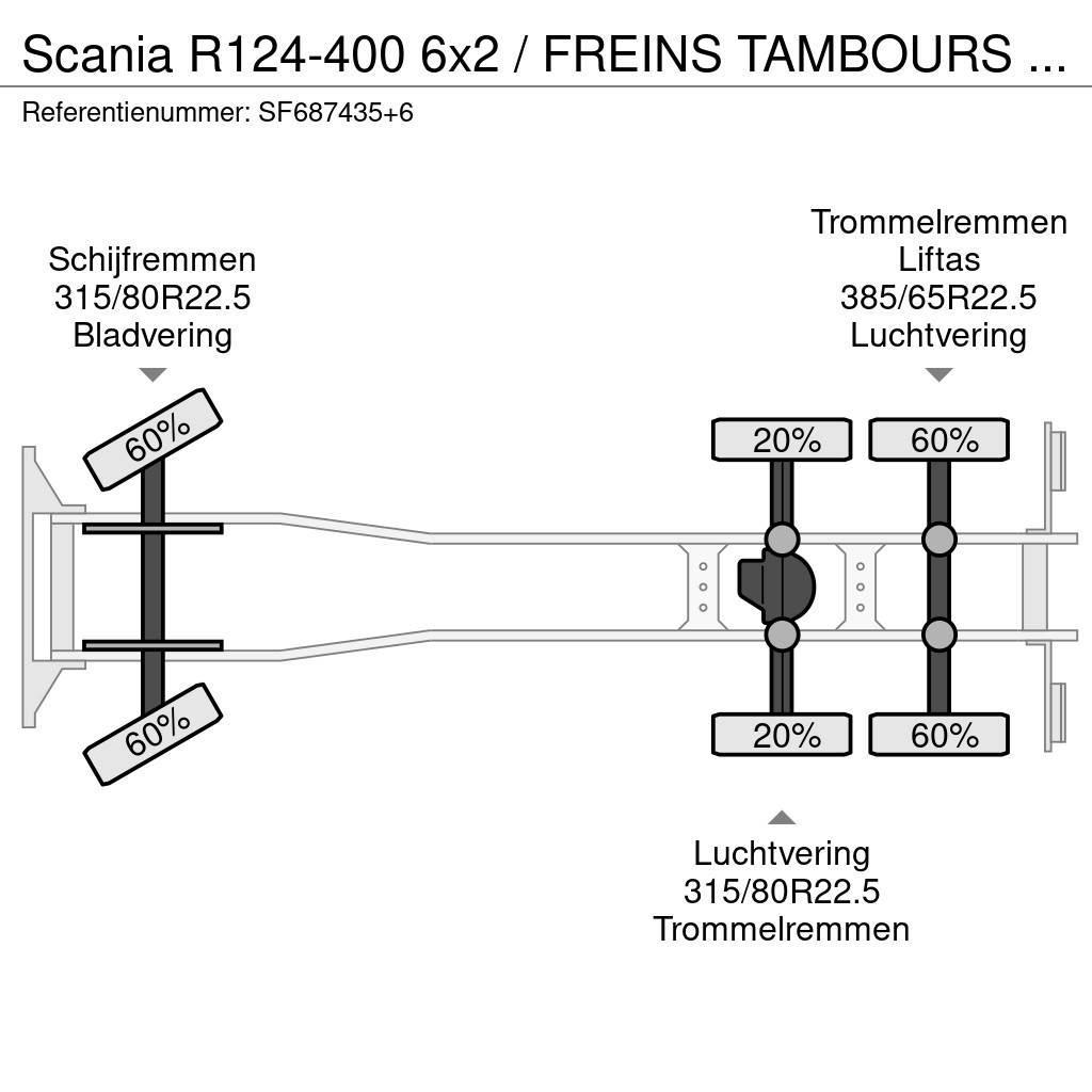 Scania R124-400 6x2 / FREINS TAMBOURS / DRUM BRAKES Φορτηγά ανατροπή με γάντζο
