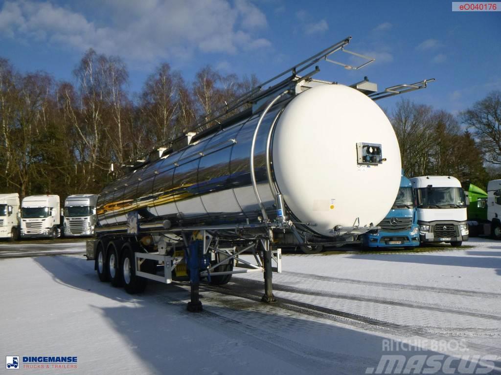 Feldbinder Chemical tank inox L4BH 30 m3 / 1 comp + pump Ημιρυμούλκες βυτίων