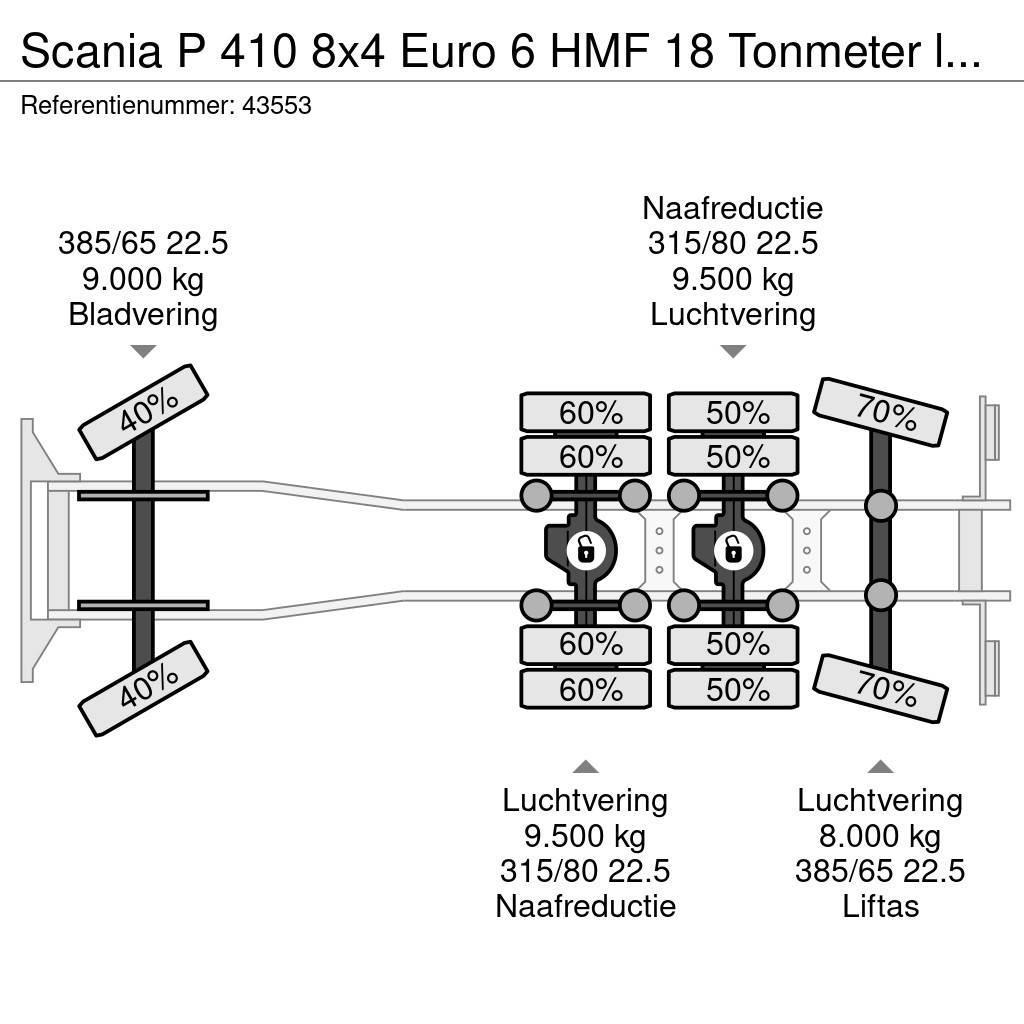 Scania P 410 8x4 Euro 6 HMF 18 Tonmeter laadkraan Φορτηγά Ανατροπή
