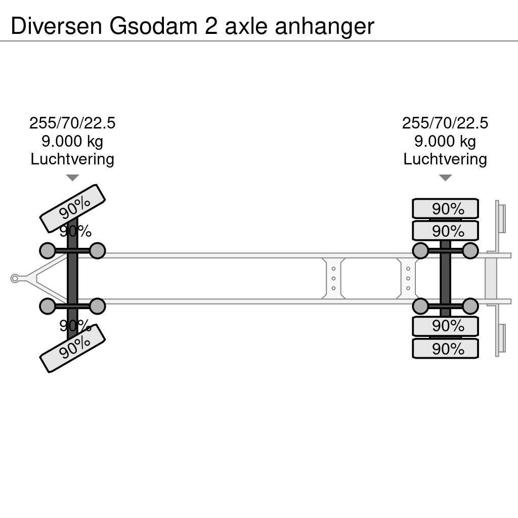  Diversen Gsodam 2 axle anhanger Επίπεδες/πλευρικώς ανοιγόμενες ρυμούλκες