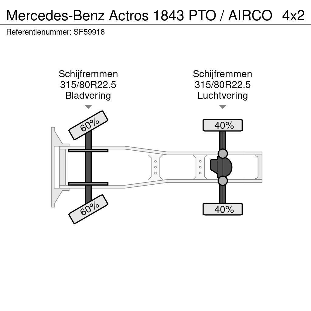 Mercedes-Benz Actros 1843 PTO / AIRCO Τράκτορες