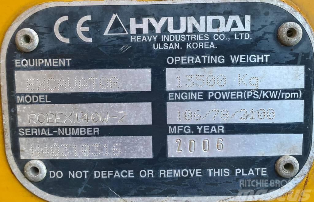 Hyundai Robex 140 W7 Εκσκαφείς με τροχούς - λάστιχα
