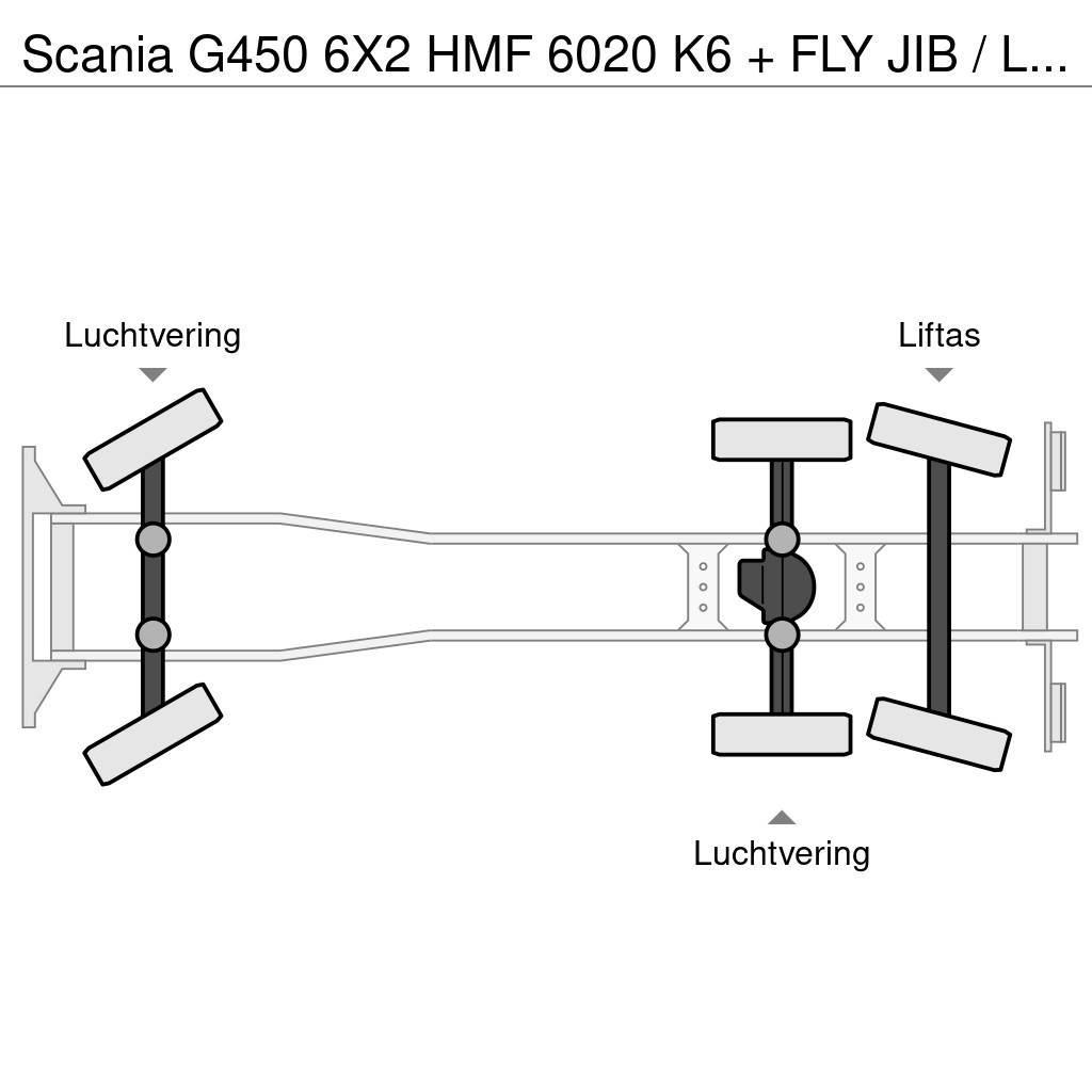 Scania G450 6X2 HMF 6020 K6 + FLY JIB / LIER / WINCH / 60 Γερανοί παντός εδάφους