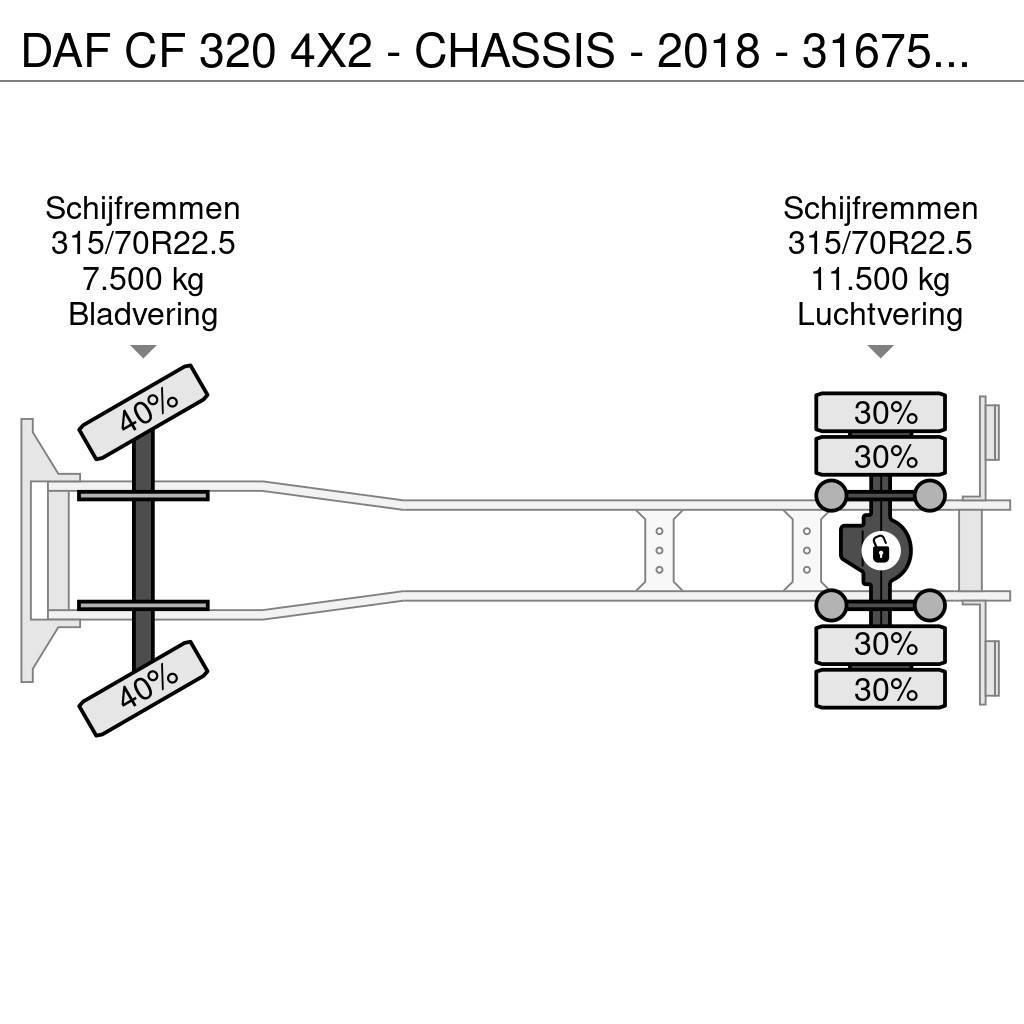 DAF CF 320 4X2 - CHASSIS - 2018 - 316750KM - LAADKLEP Φορτηγά Σασί
