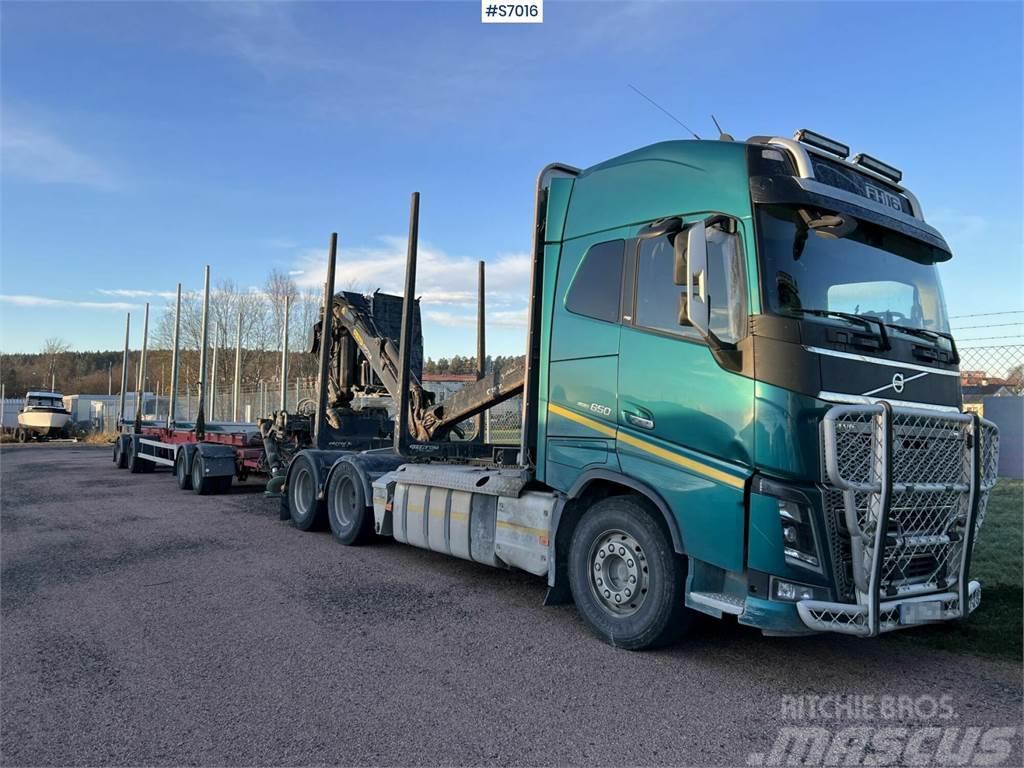 Volvo FH16 Timber truck with trailer and crane Φορτηγά ξυλείας