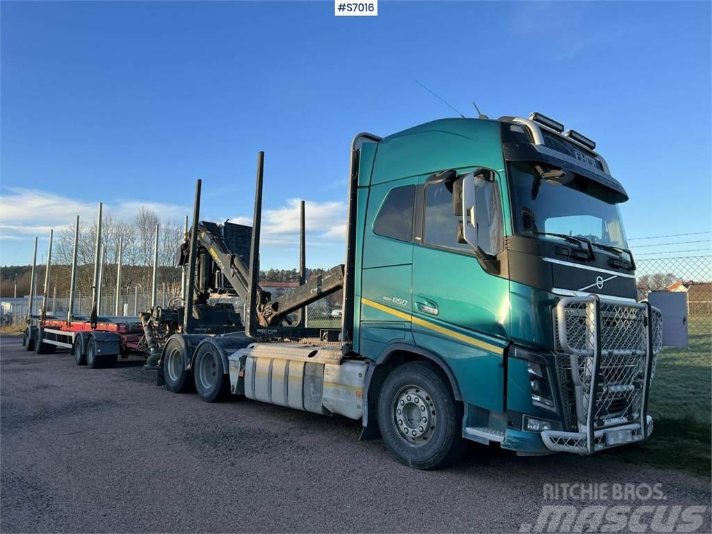 Volvo FH16 Timber truck with trailer and crane Φορτηγά ξυλείας