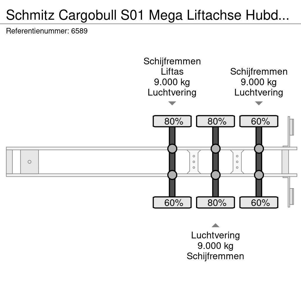 Schmitz Cargobull S01 Mega Liftachse Hubdach/Hefdak Top condition Ημιρυμούλκες Κουρτίνα